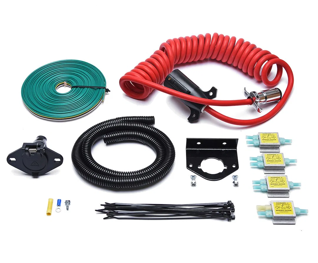 15267 – ROADMASTER Towed Vehicle Wiring Kit, Universal Wiring 6 to 7 Way Flex Power Cord/Four High Power Diodes/ 30 F...